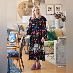 NWT Farm Rio Macaws Flight Midi Dress XS